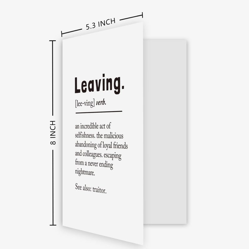 Ogeby Leaving Definition Card for Coworker Boss, Funny Going Away Card for Him Her, Leaving Greeting Card for Work Bestie Friend - Image 2